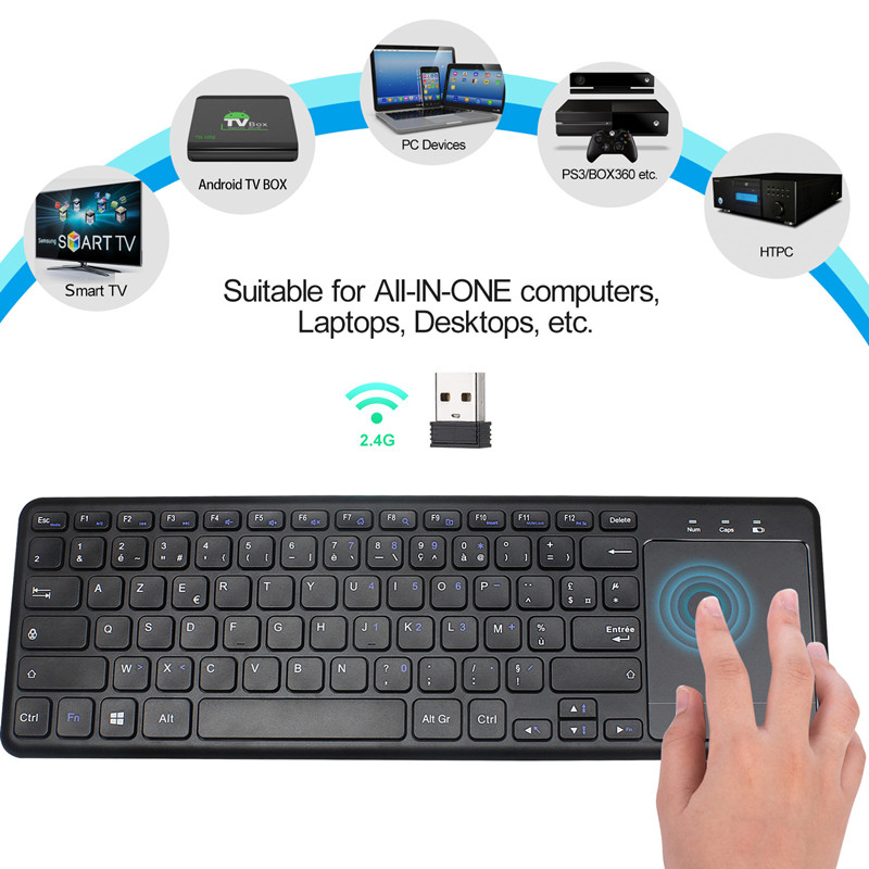 Keyboard Wireless QWERTY dengan Touchpad - Q63 - Black