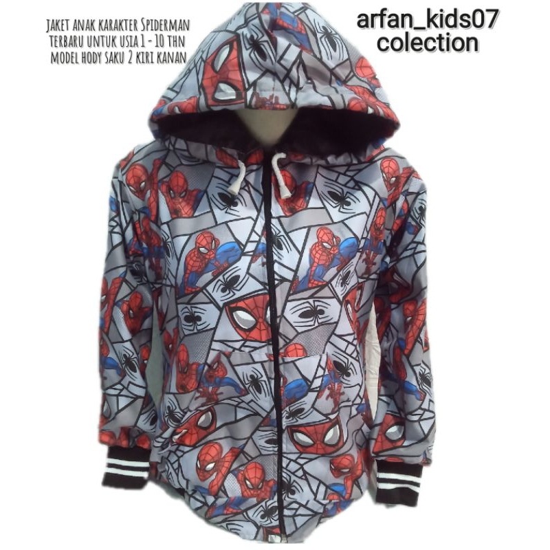 jaket anak karakter Spiderman terbaru