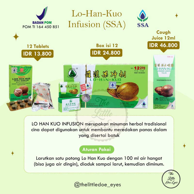 LO HAN KUO INFUSION OBAT BATUK (SSA)