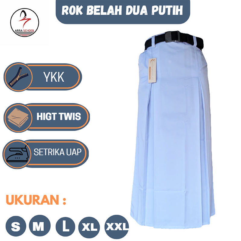 Rok span belah dua depan seragam sekolah SMP bawahan wanita seragam sekolah