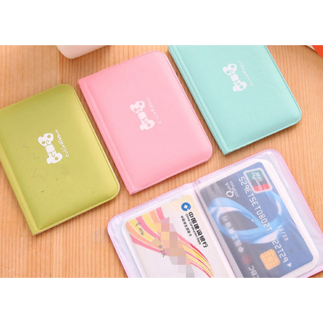 A461-A464 DOMPET KARTU KULIT 12 SLOT card holder korean bow wanita wallet pria cewe cowo cewek cowok tas multiple slots sintesis murah warna warni pastel