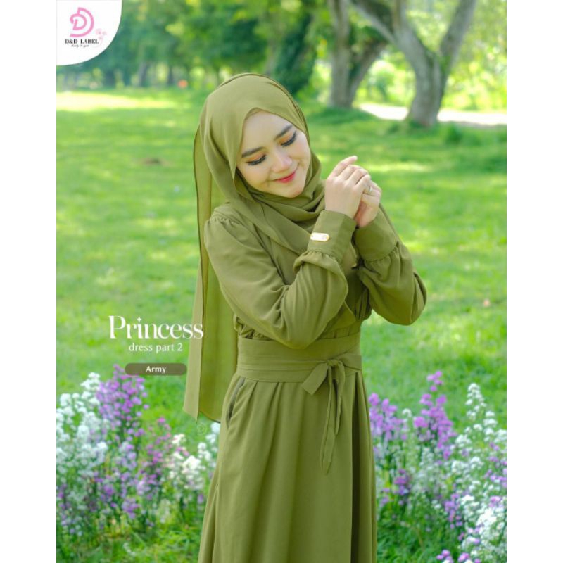 Dress Set Princess Anggun Dark Sage Kyowo Rizquna Shop