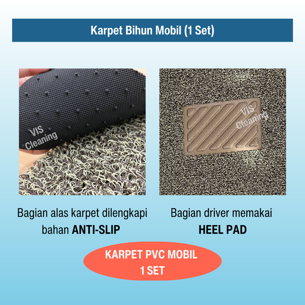 Karpet Bihun / Mie PVC Premium Universal untuk Semua Mobil (1 Set)