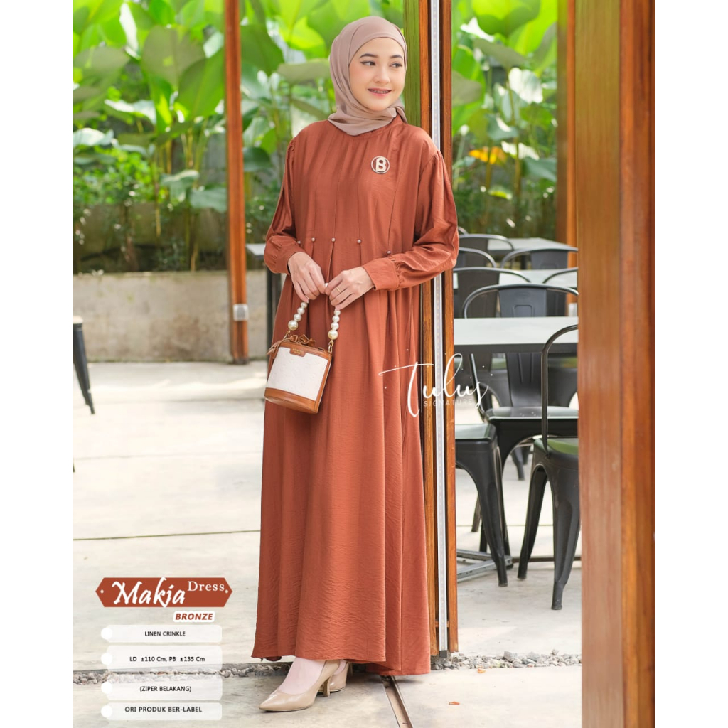 DRESS LD 110 LINEN CRINKLE makia dress by tulus signature