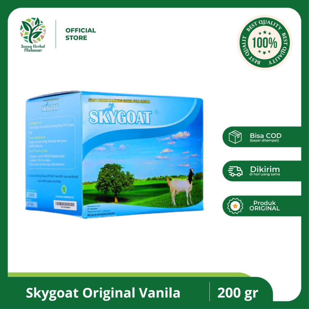 

Susu Kambing Bubuk Etawa Full Cream SKY GOAT / SKYGOAT Vanilla Coklat Propolis
