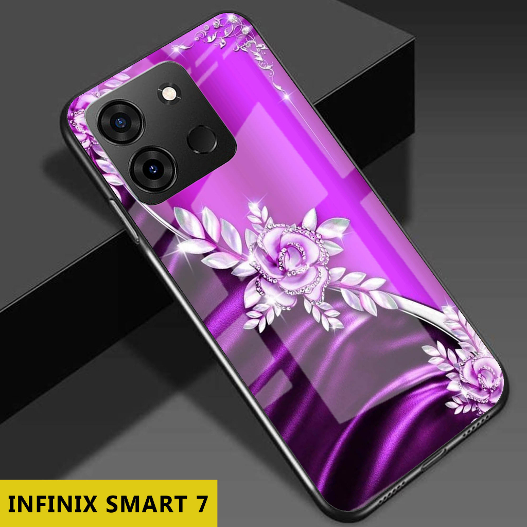 (S68) Case  Glass INFINIX SMART 7 - casing Terbaru handphone - INFINIX SMART 7  - pelindung handphon