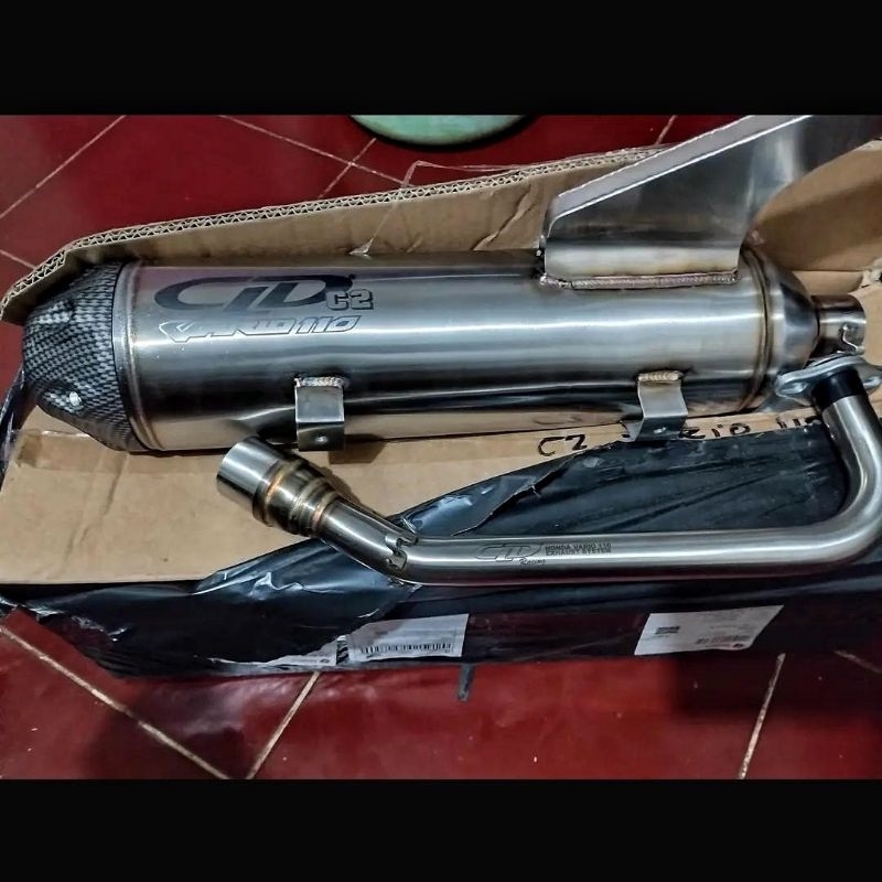 Knalpot CLD type Standar Racing C2 Stainless Mio, Mio J, Mio M3, Fino, Beat, Scoopy, Genio, Vario 11