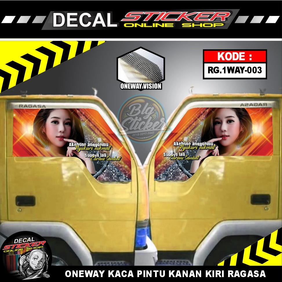 STIKER ONEWAY VISION KACA MOBIL TRUCK RAGASA STICKER VARIASI TRUK KEREN BISA CUSTOM FOTO
