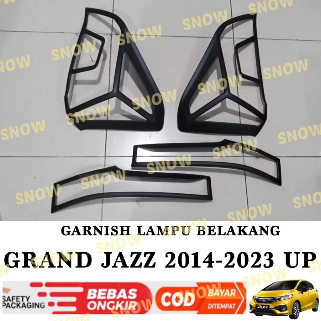 Garnish Lampu Belakang Grand All New Jazz GK5 2014 2017 2021 2022 2023 Sporty Hitam Chrome