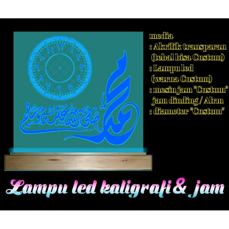 lmpu led kaligrafi+jam...#kaligrafi#foto#karakter#nama#