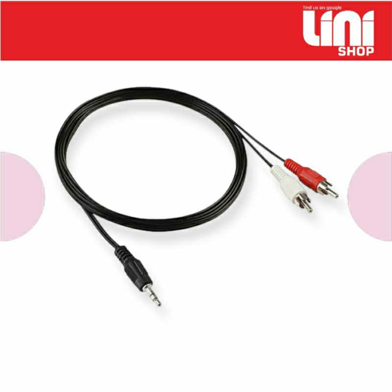 Kabel audio to 2 RCA Kabel RCA 2 in 1 panjang 1,5M
