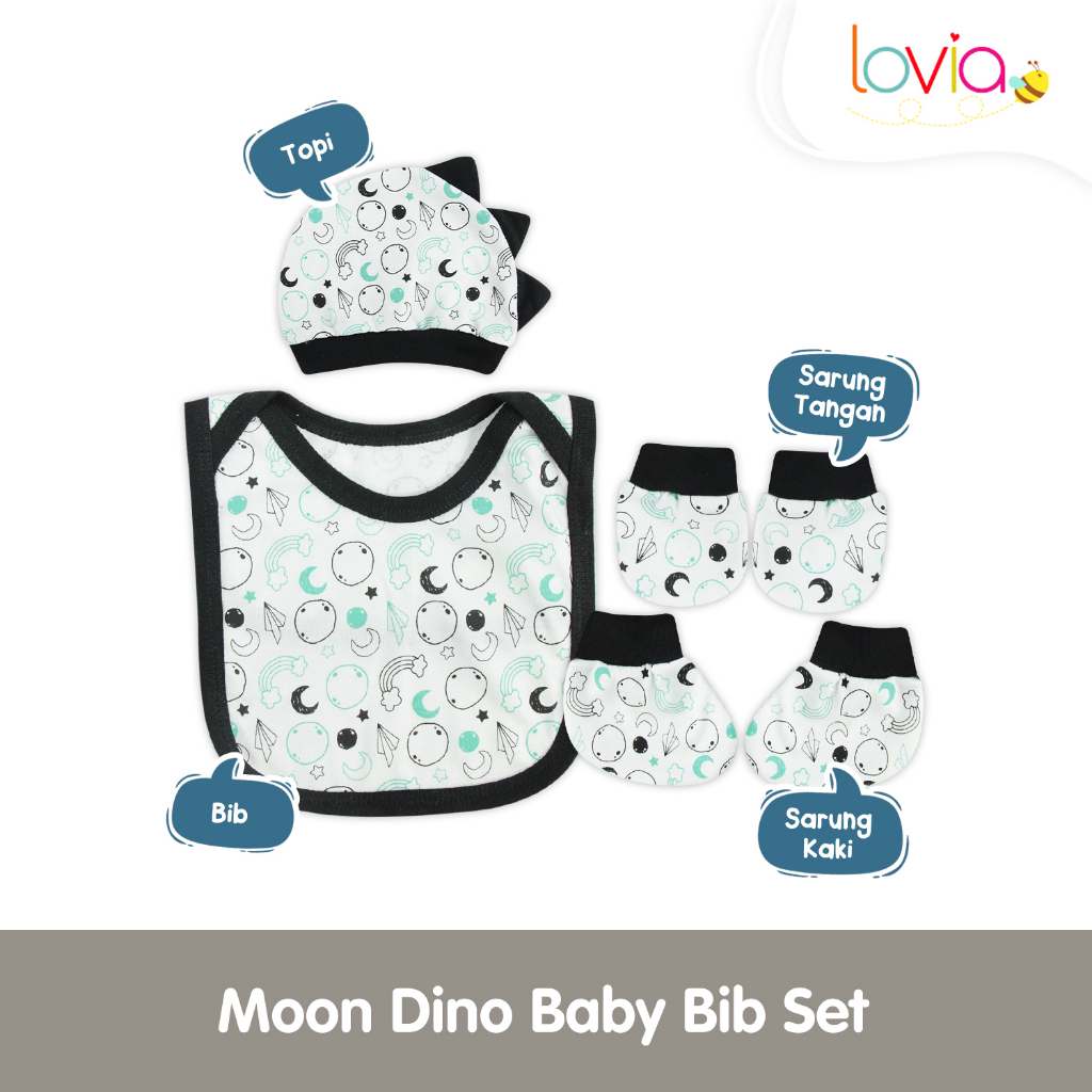 Kiddy Moon Dino Baby Bib Set / celemek bayi / 47010