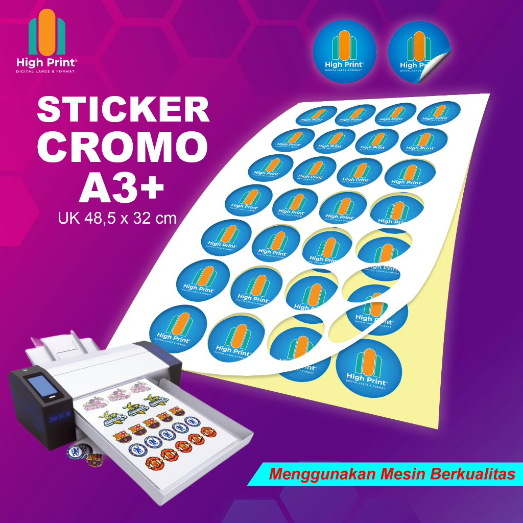 

Cetak Stiker Cromo A3+ Sehari Jadi (Print dan Cutting) Stiker label