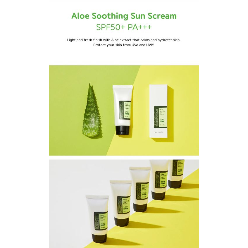 COSRX Aloe Soothing Sun Cream SPF 50+ PA+++ Skin Care - 50mL - Tabir Surya Untuk Kulit Berminyak