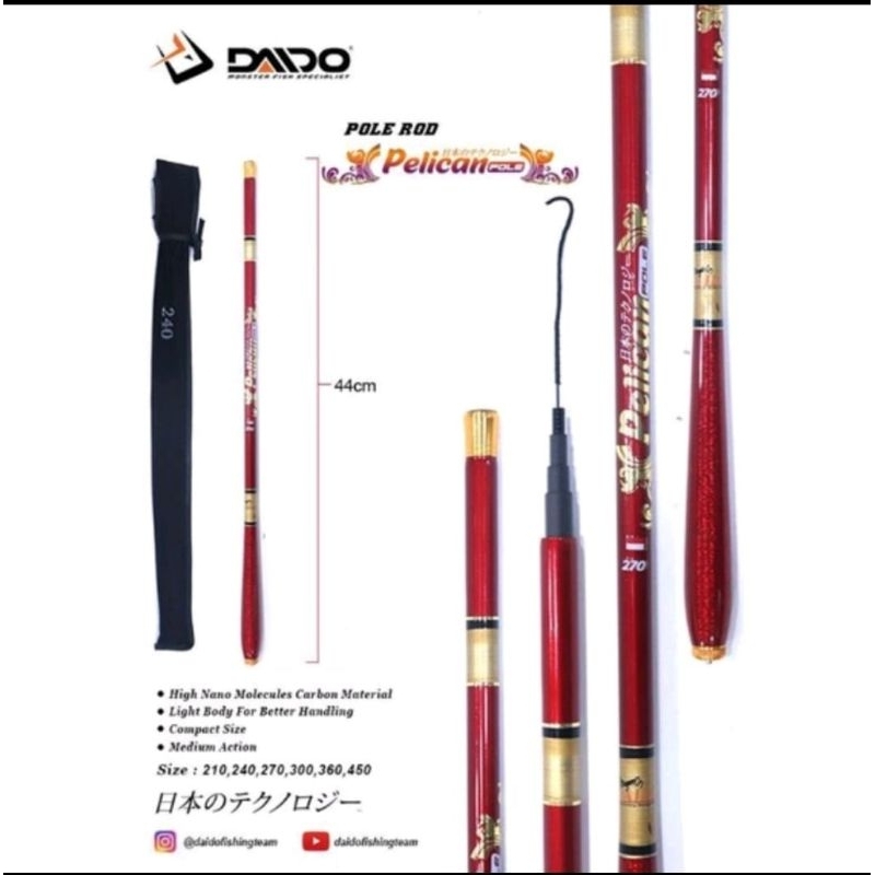 Joran Tegek carbon kevlar Daido pelican pole 210,240,360,450