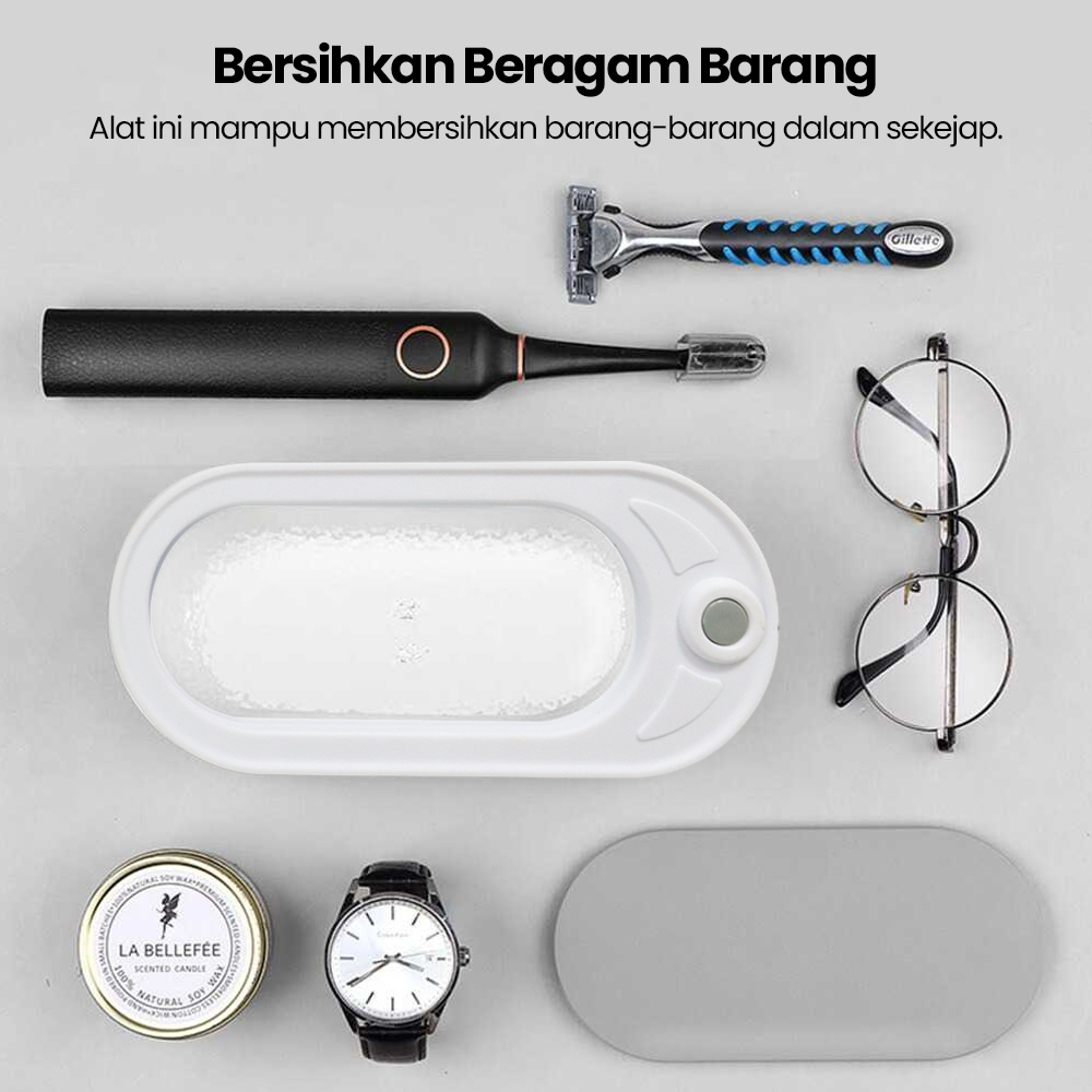 Pembersih Kacamata Perhiasan Ultrasonic Cleaning 28W Recharge Version