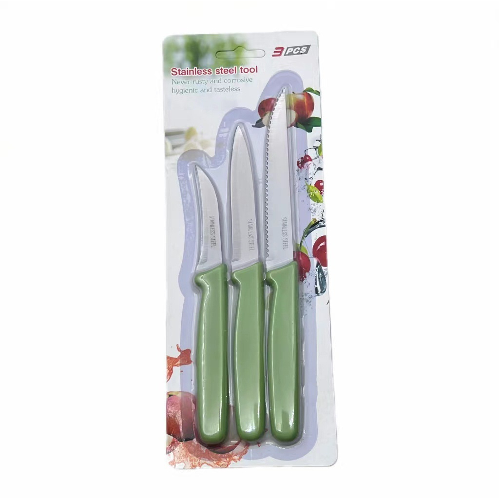 Pisau Buah 3 in 1 Pisau Roti Pisau Daging Knive Set Knife Stainless