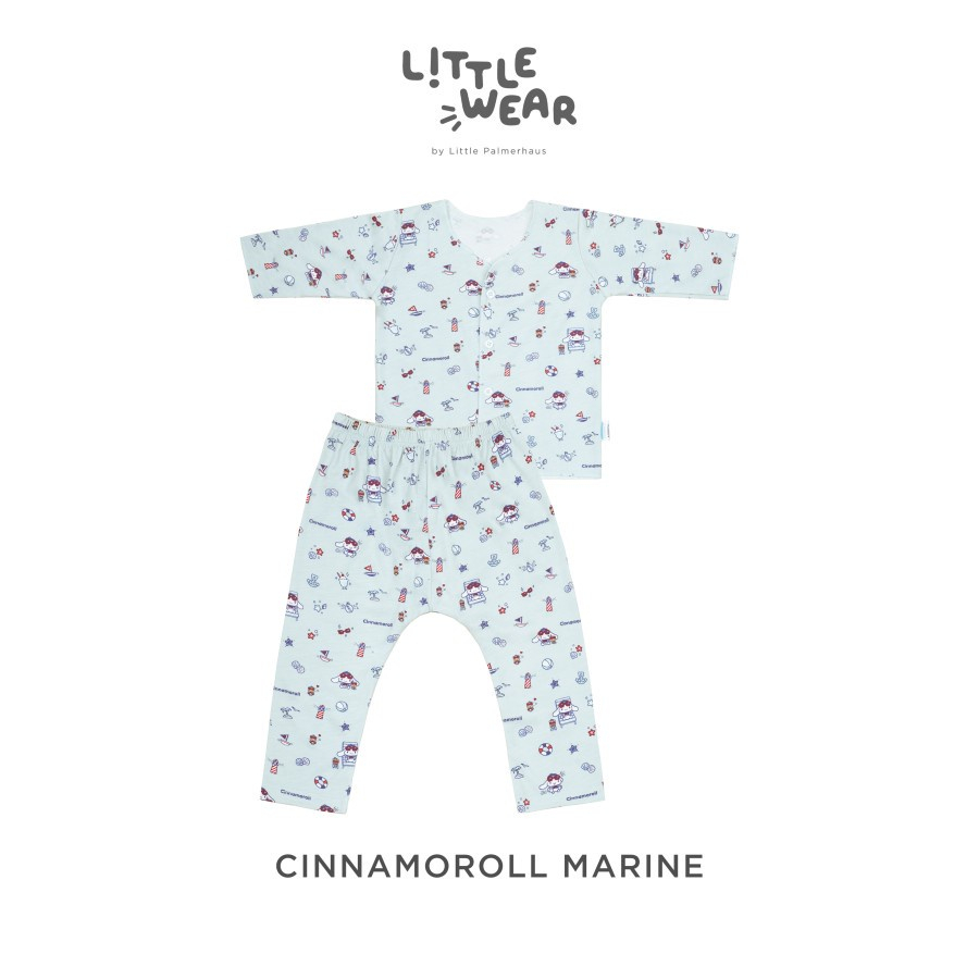 Little Palmerhaus Little Wear Long Sleeve - Setelan Kancing Depan Baju Panjang + Celana Panjang