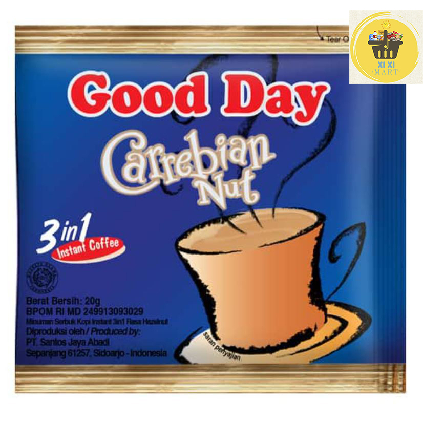 

Good Day 3 in 1 Instant Coffee - Carribean Nut (1 Renteng 10pcs)