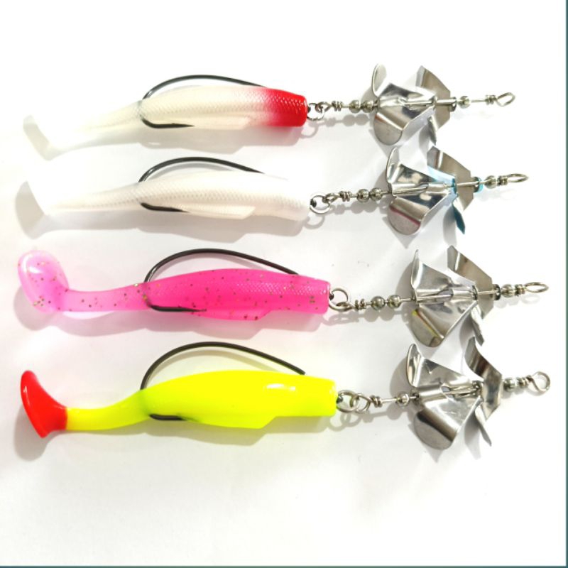 slash BAIT double propeler soft lure 8cm