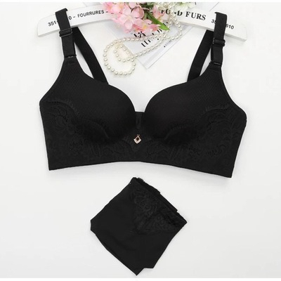 BRA / BH + CD WANITA 6612 ONE SET TANPA KAWAT SIZE 34-38 BAHAN LEMBUT PAKAIAN DALAM WANITA IMPORT