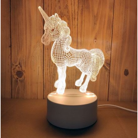 DISKON LAMPU TIDUR AKLIRIK HIAS 3D KARAKTER UNICORN