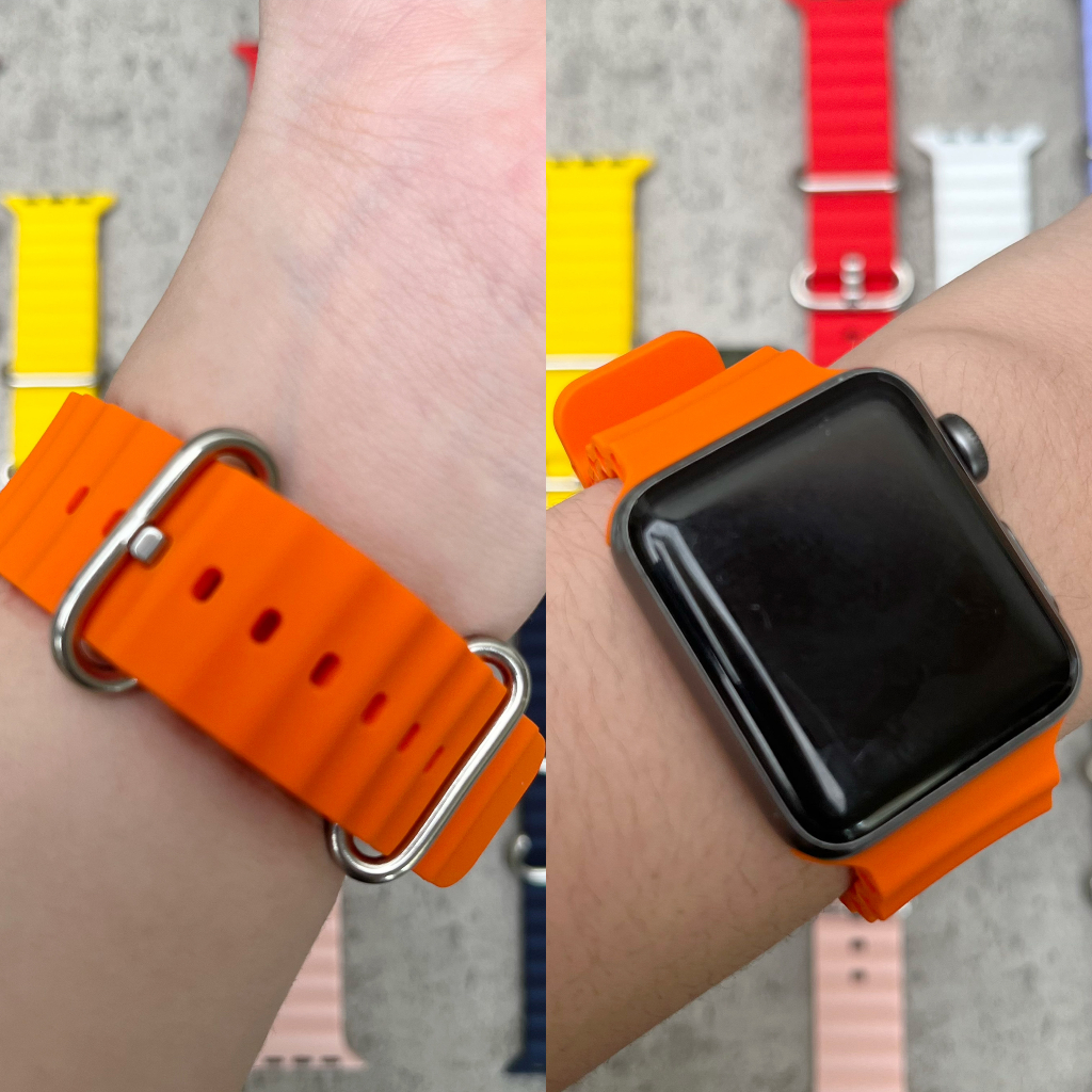 Strap untuk Apple watch IWO HW 41 45 42 44 38 40mm Tali Jam Tangan Strap Ocean Band Premium iWatch series 1 2 3 4 5 6 7 8 9 ULTRA SE 8 ULTRA