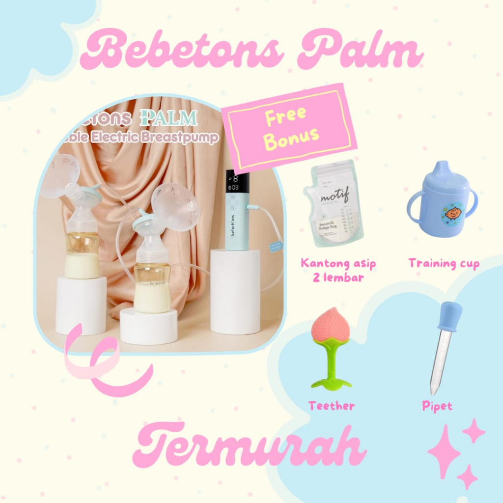 Bebetons Palm Breastpump Pompa Asi Rechargable Dual Pumping Original Termurah By Mallpompaasi