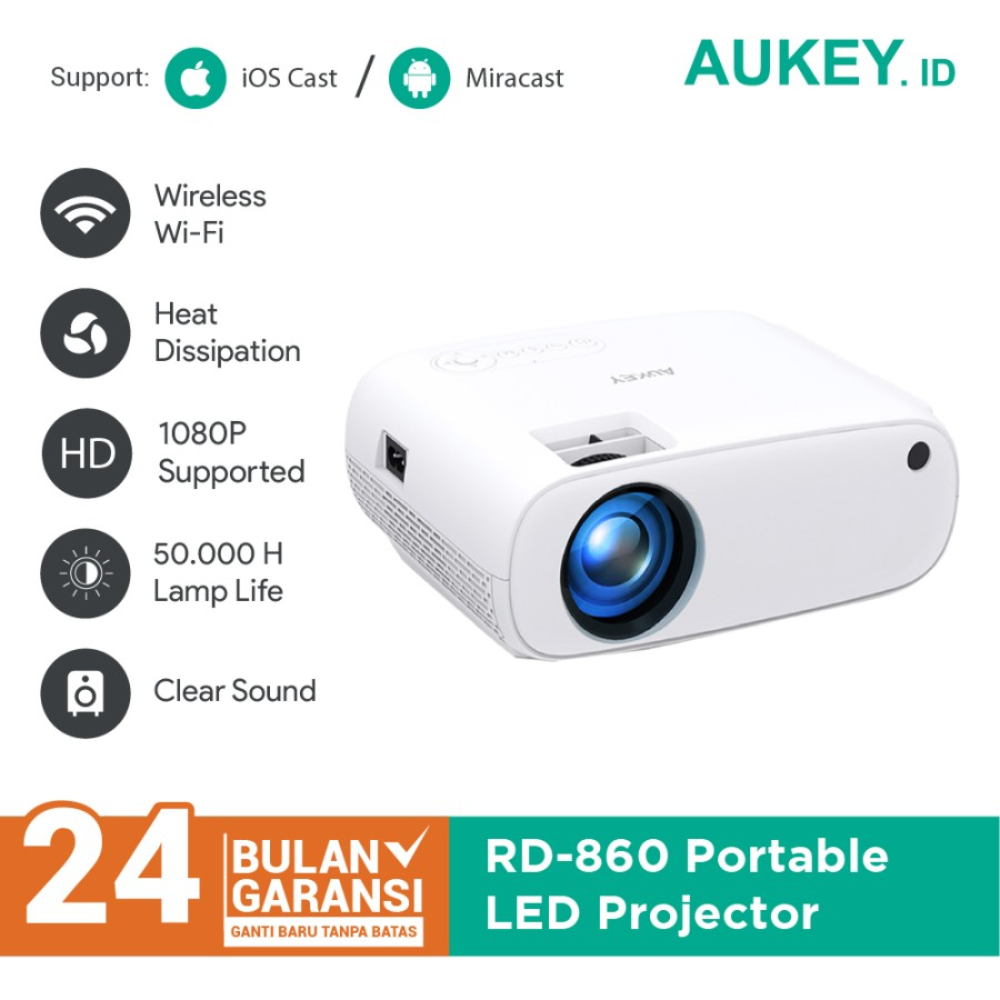 Projector LCD RD-860 Full HD 1080P Wi-Fi with Support Smartphone garansi resmi