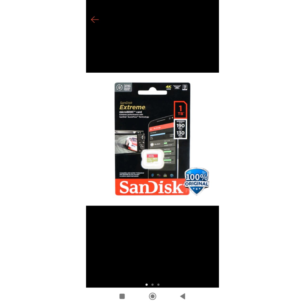 Sandisk 1TB 1 TB Extreme Pro 170 mb/s Memory Micro SD SDXC Card A2 UHS
