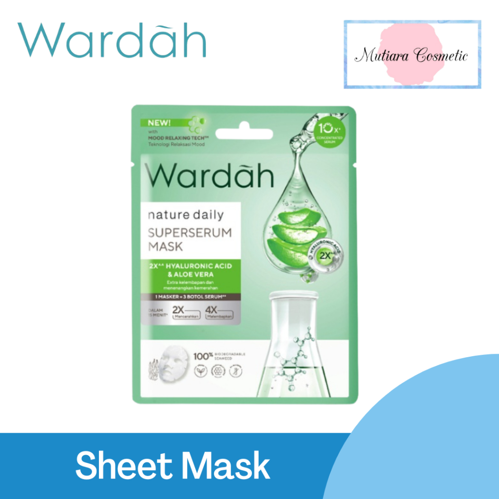 Wardah Nature Daily SuperSerum Mask 20 ml | Sheet Mask Aloe Vera