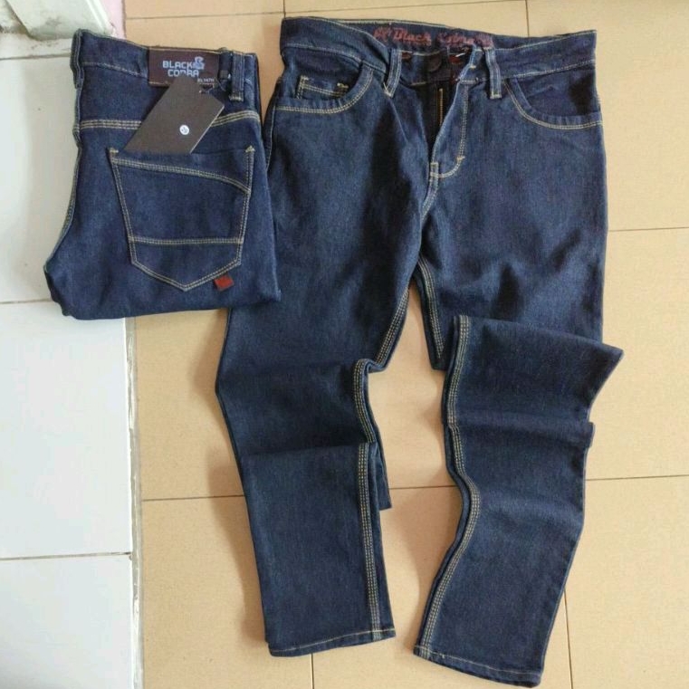 CELANA JEANS GARMENT PANJANG BLACK COBRA PRIA/CELANA DISTRO PANJANG PREMIUM