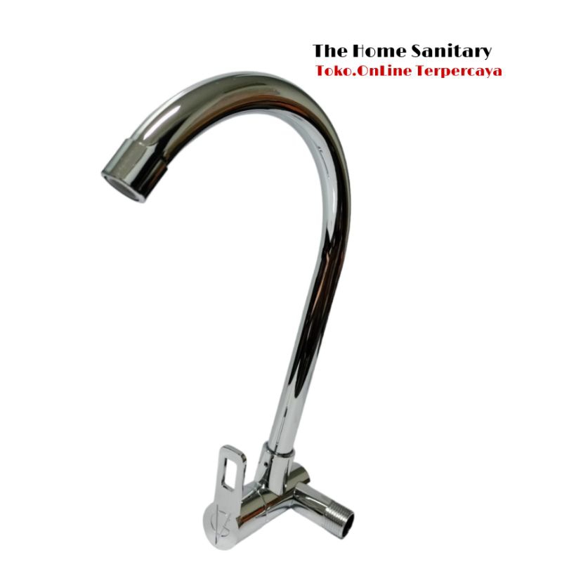 Kran cuci piring stainless 304 tembok/Kran angsa stainless pipa tembok