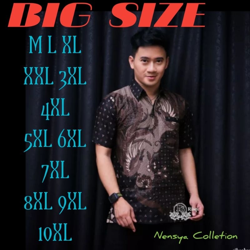 KEMEJA BATIK PRIA LENGAN PENDEK BIG SIZE