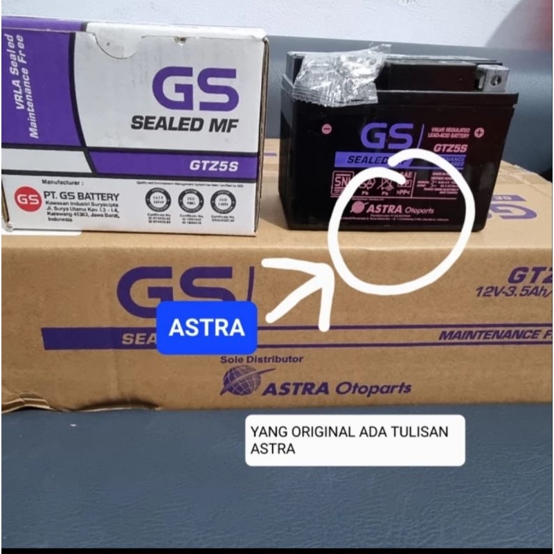 AKI GS ASTRA GTZ5S BEAT FI BEAT POP VARIO BEAT ESP KARISMA VIXION JUPITER MX ORIGINAL GS