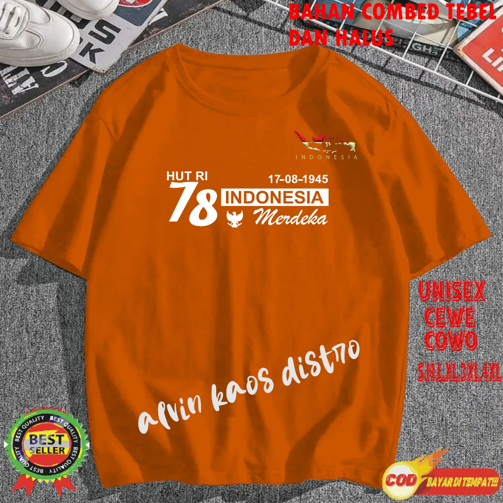 Beli 10 Pc Gratis 1 Pc Hut RI 78 Kaos Terlaris 17 Agustus 1945 78 Kemerdekaan Indonesia Kaos Merah Putih Hitam Kaos Cewek Cowok Anak8