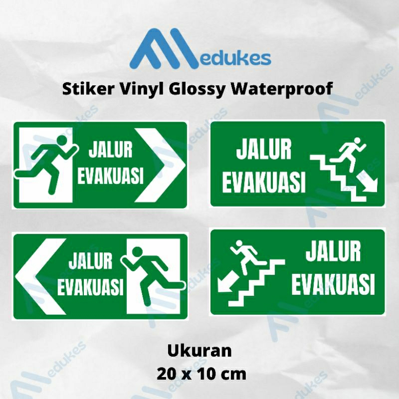 

Stiker Jalur Evakuasi (20 x 10 cm) Murah Berkualitas Waterproof/anti air