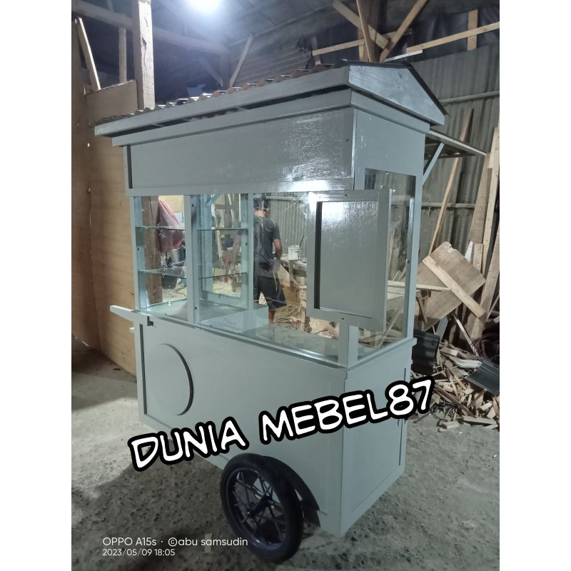 gerobak kayu jati Belanda gerobak jualan booth kayu jati Belanda