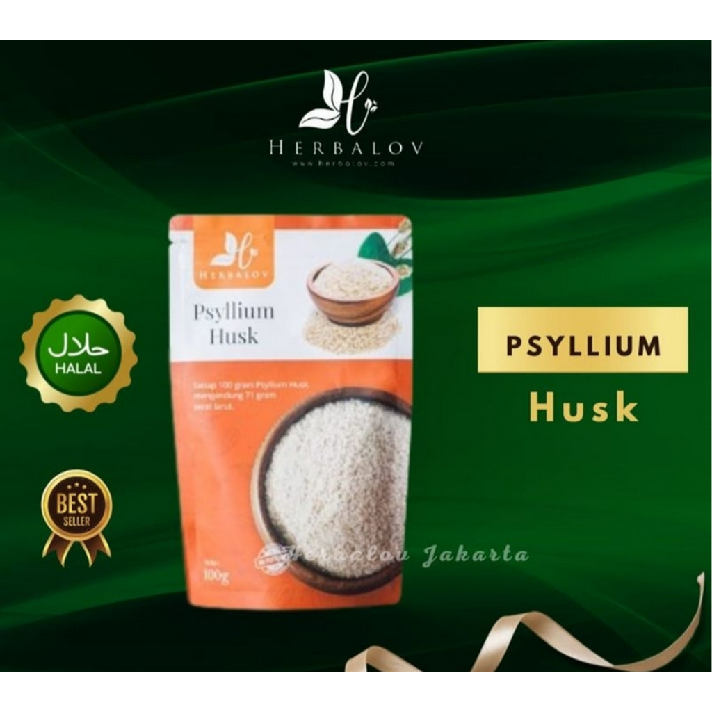 

HERBALOV Psyllium Husk grade Premium bubuk serat pendukung diet DBH