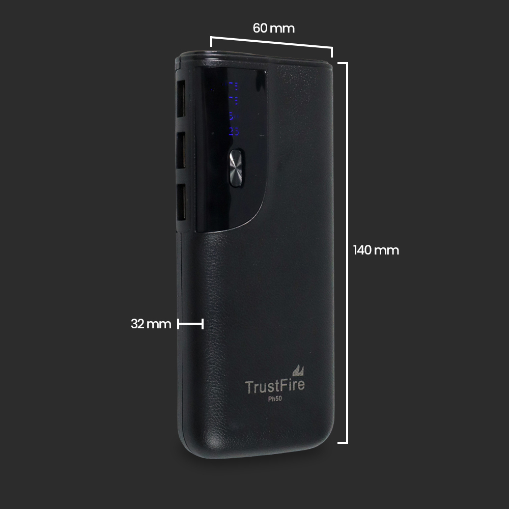 TrustFire Smart Power Bank LCD Display 3 USB Port 10000 mAh - PH50