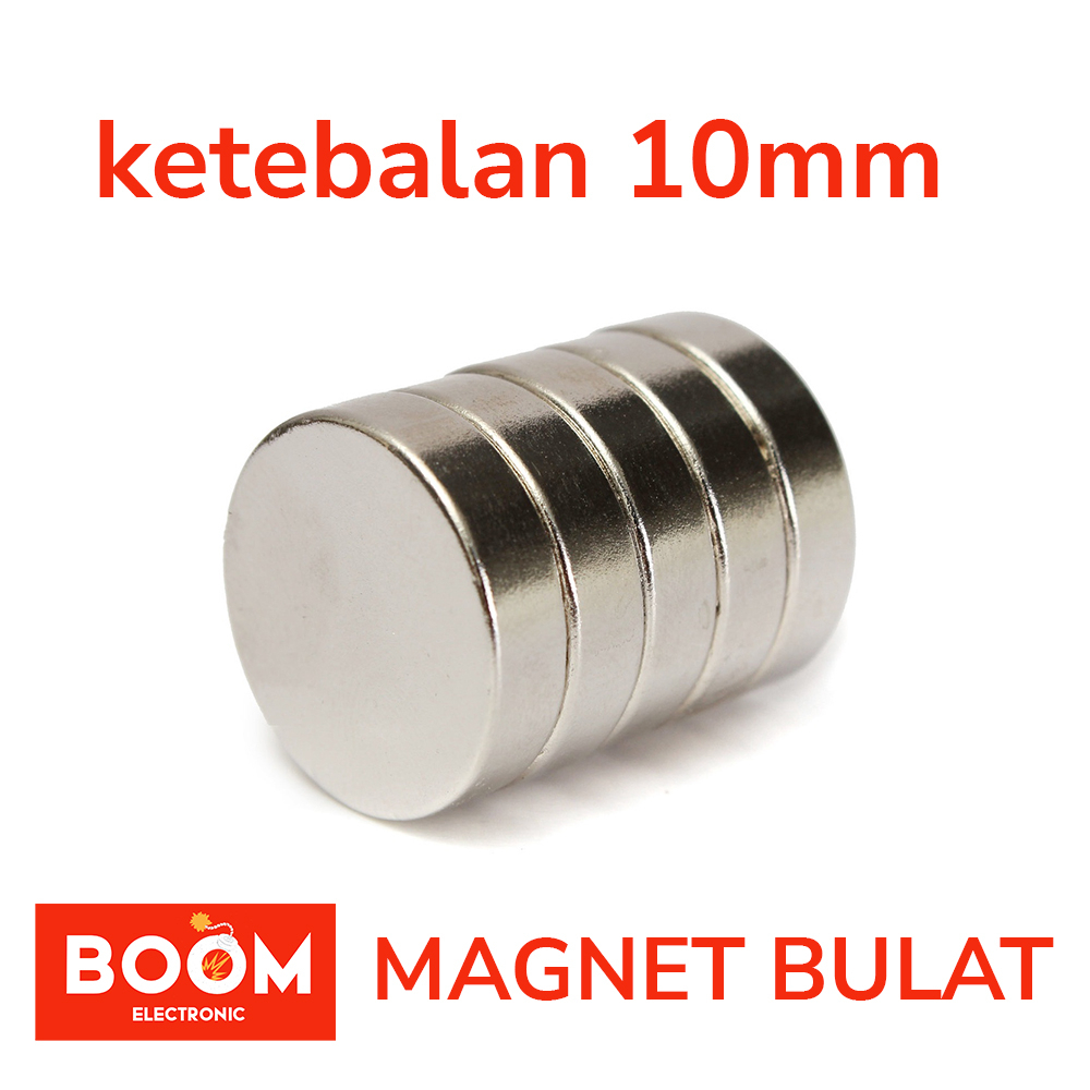 Magnet Neodymium Bulat Ketebalan 10mm