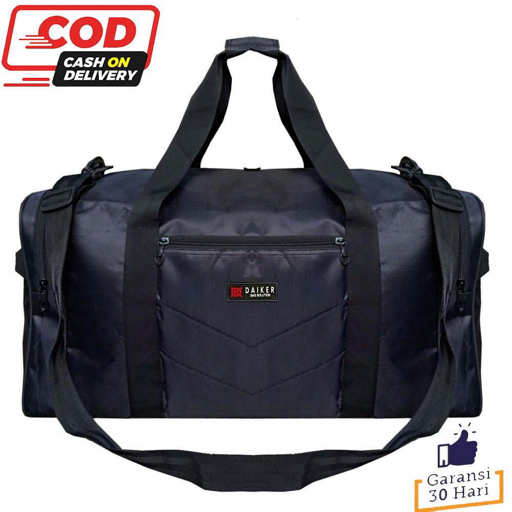 Tas Pakaian Premium  Travel bag Daiker Tabung A-R OO1 Black  Tas mudik Jumbo 60LITER