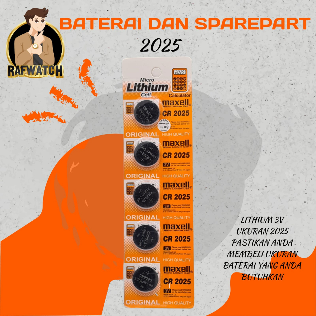 Baterai CR2025 LITHIUM 3V Batre Baterai Jam Tangan Digital