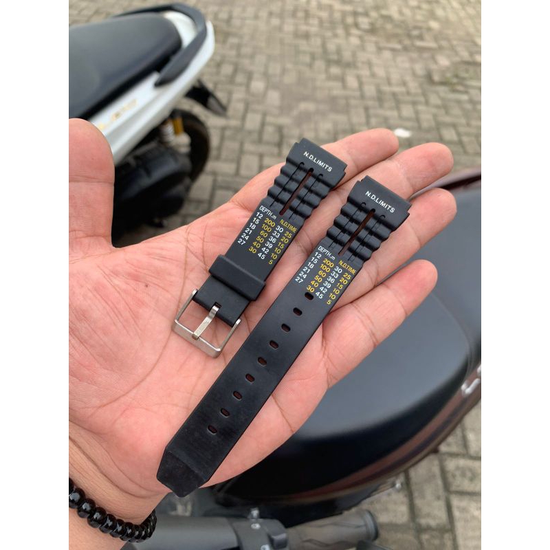 Strap tali jam tangan karet rubber casio aftermarket size 18mm