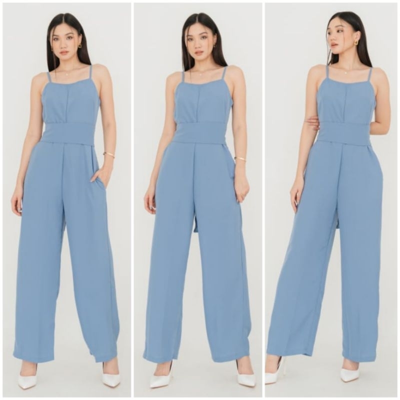 ❣️ SPECIAL PRICE ♡ PREMIUM ♡ ORIGINAL ! CLAIRE PLAIN TANK TIED CULLOTE LONG JUMPSUIT