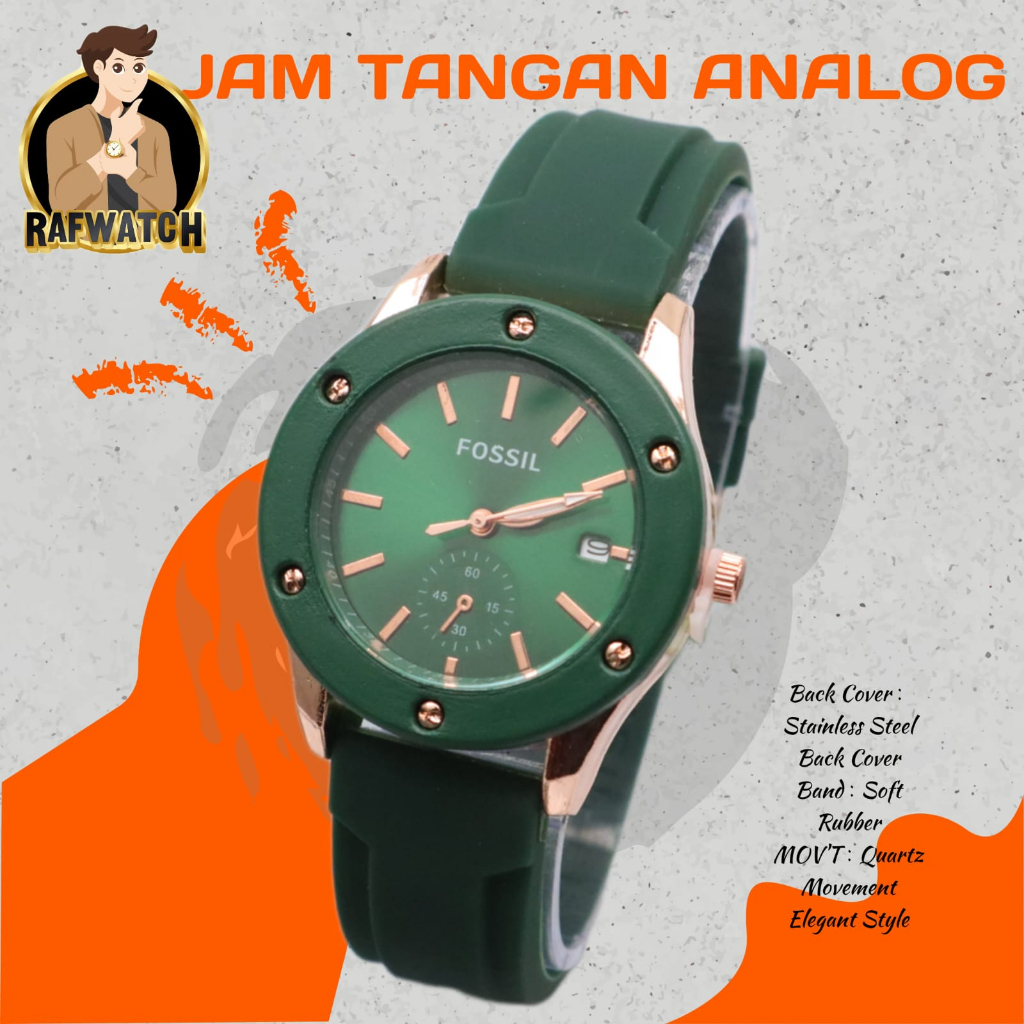 Jam Tangan Wanita Mewah Elegant Strap Rubber Tanggal Aktif F1