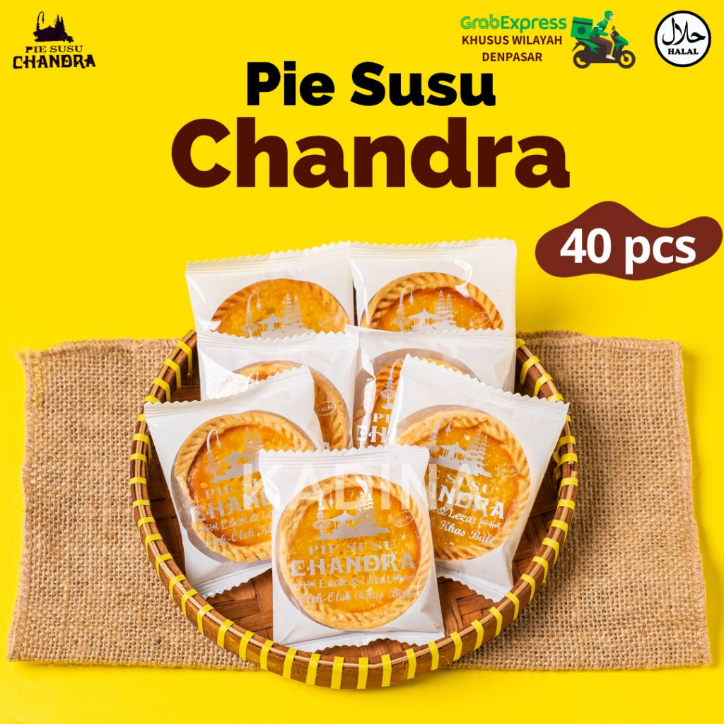 Pie Susu Bali FREE BOX CHANDRA isi 40pcs | Pie Susu Chandra Harga Grosir | Pai Susu Murah Oleh-oleh Khas Bali Original | egg tart | makanan khas bali