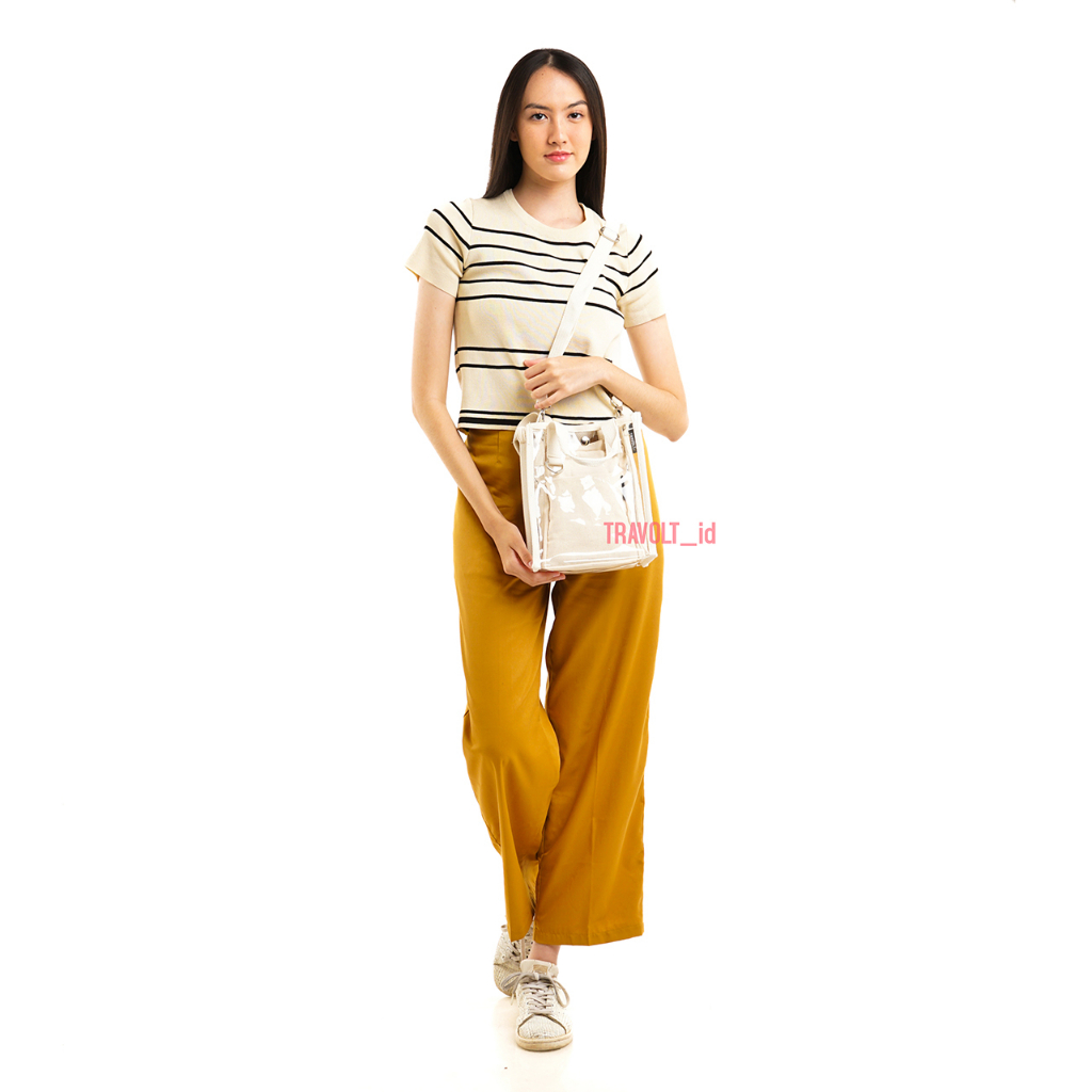 Tas Selempang Transparan - Travolt - Sling bag- Tas PVC Mika tebal - Tas Konser KPOP - Hand bag Tas Selempang - Jungpal s