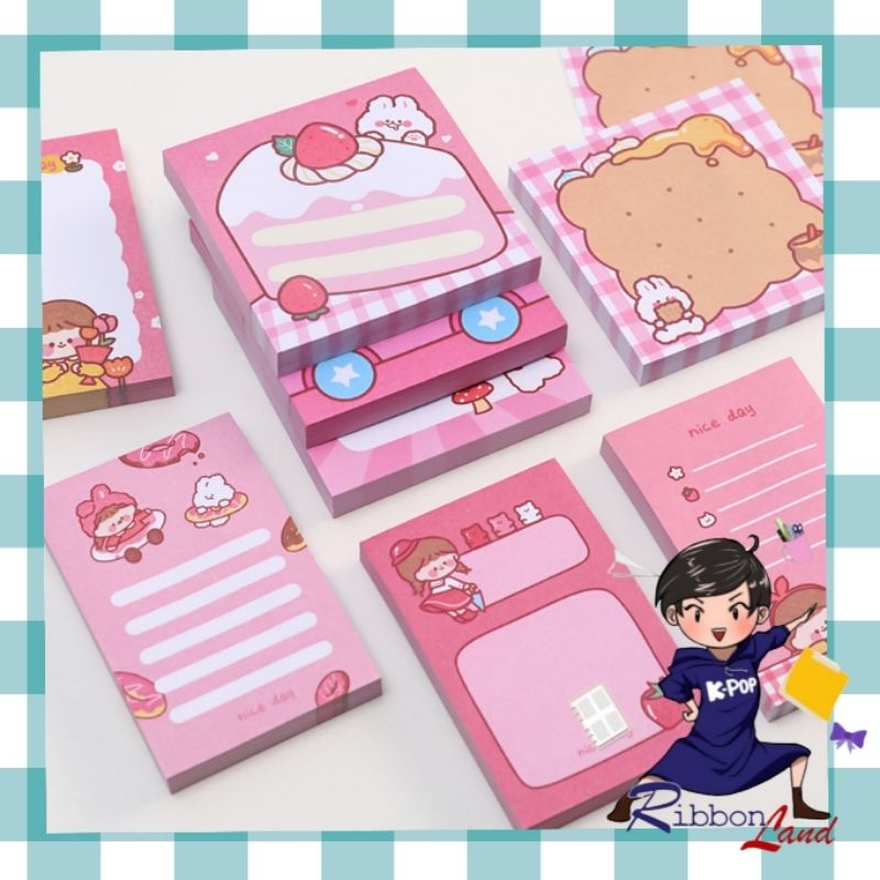 

(50 Lembar) PINKTheme Memopad Tulis Lucu