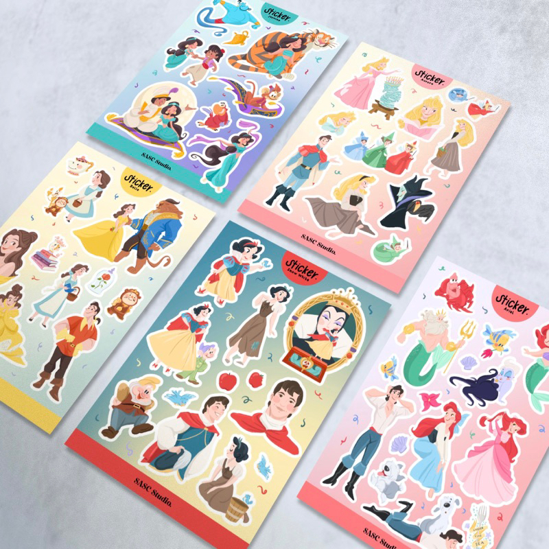 

Disney Princess | frozen, cinderella, aurora, maleficent, moana, mulan, jasmine, ariel | Scrapbook HP Stiker Anti Air Aesthetic